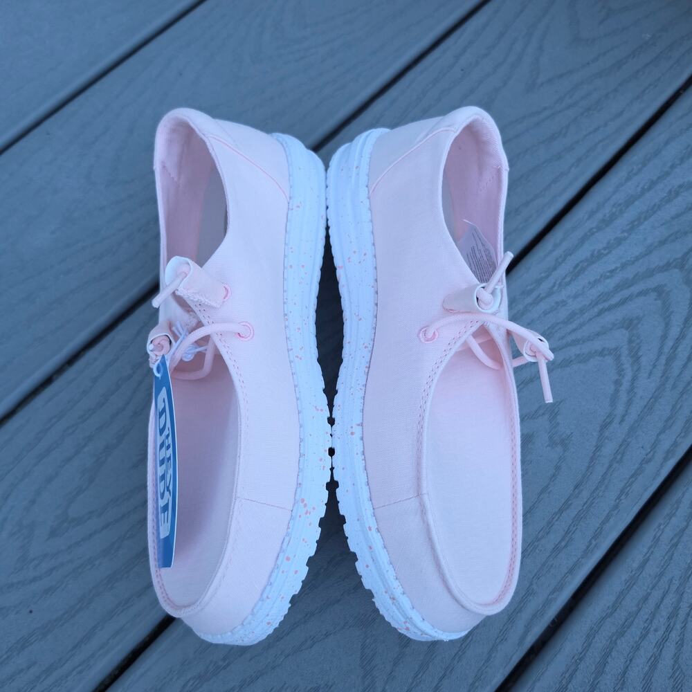 NWT, Hey Dude Women's Wendy Slub Canvas Shoes Pink, Size 8 - Picture 2 of 6